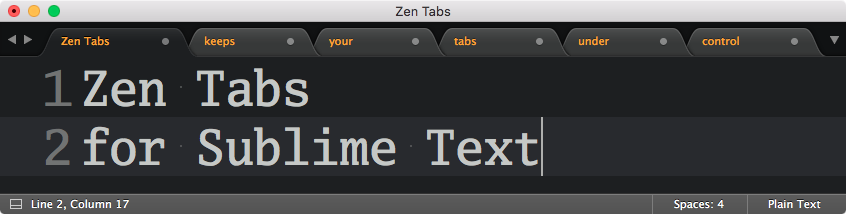 Sublime Text plugin review: Zen Tabs